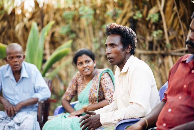 Amarasingha at a meeting of the People&#x27;s Forum for Change