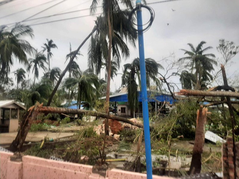 Damage from Cyclone Mocha in Sittwe, Myanmar