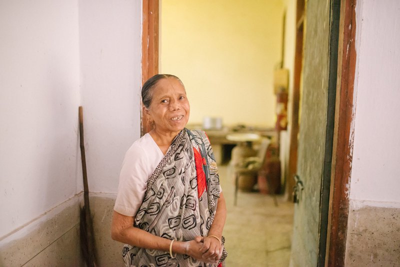 Rajobala, affected by leprosy and abandoned by her family