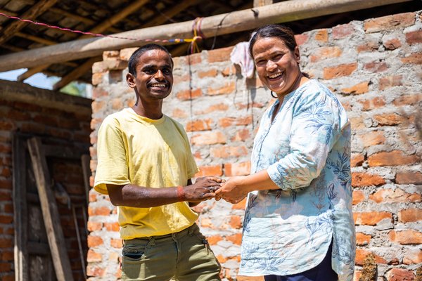 Leprosy patient Santosh is pictured with counselllor Ruth Shrestha.jpg