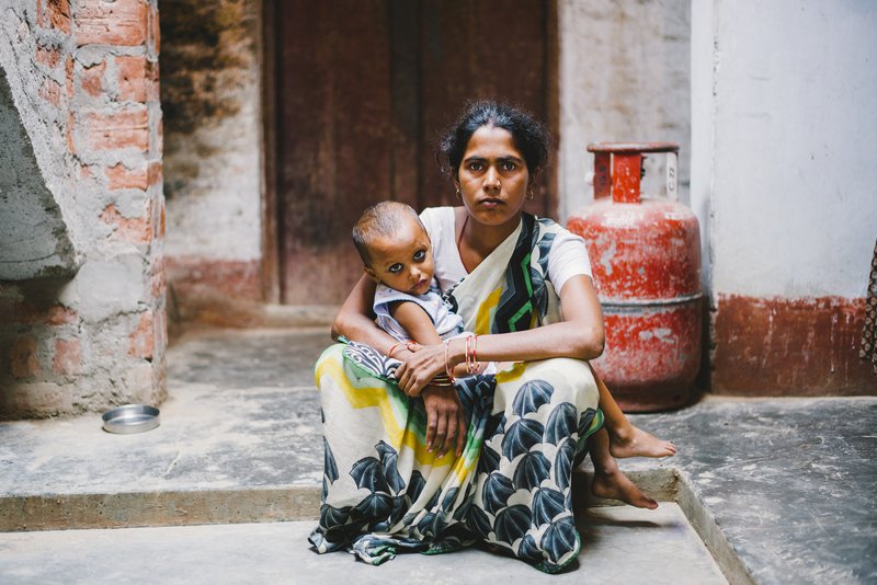 Geeta, a woman affected by leprosy from India