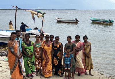 Women from a fishing village in Vellanai island, Sri Lanka