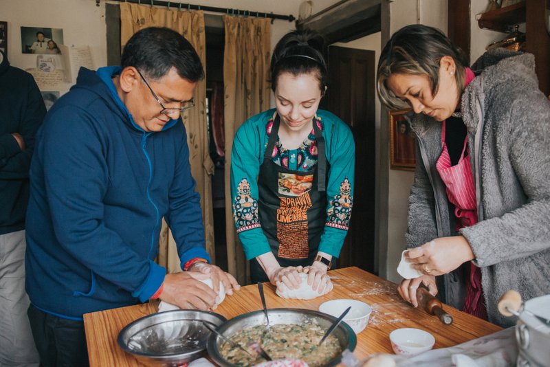 Making the momo wrappers